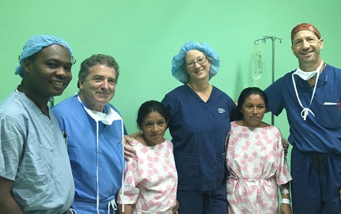 Dr. Reiner and staff with patients