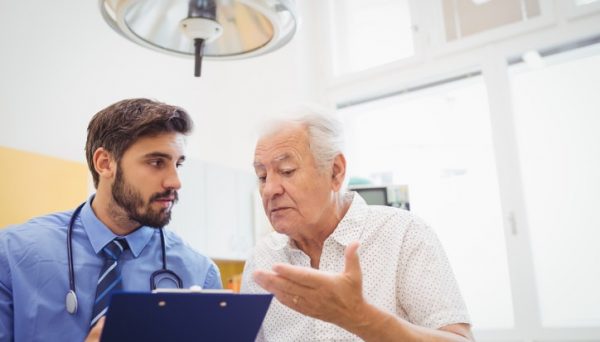 doctor with elderly patient